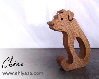 Rond de serviette en bois Chien Dogue (EPAIS) fait-main par Ehlyass