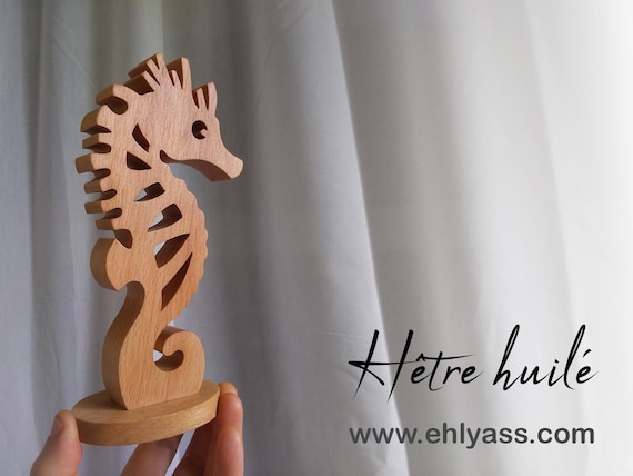 シーホース タツノオトシゴ 木彫 オブジェ