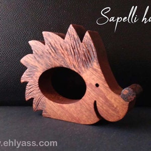 Hedgehog wooden napkin ring (THICK) handmade by Ehlyass