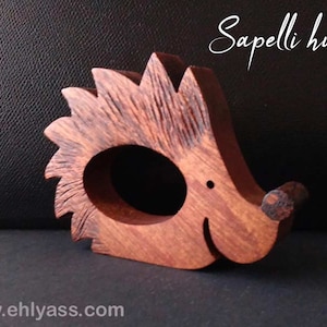 Hedgehog wooden napkin ring (THICK) handmade by Ehlyass