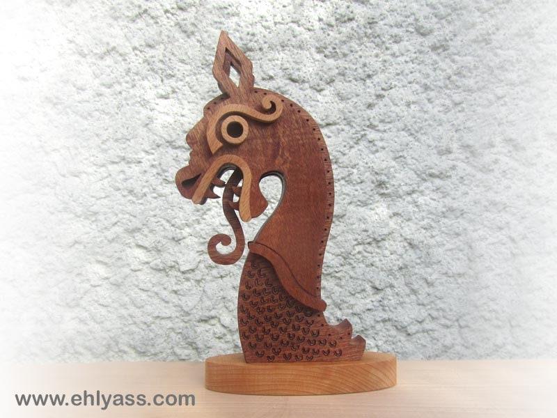 Wooden Sculpture Drakkar Viking Dragon Handmade by Ehlyass - Etsy Australia
