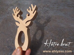 Ronds De Serviette En Bois Cerf - Lot De 30, Décoration De Table Noël Et Mariage, Naturel