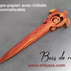 Abrecartas cortador de papel TORTUGA de madera hecho a mano personalizable por Ehlyass