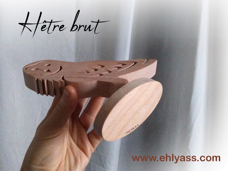 Sculpture en bois Chouette Effraie fait-main par Ehlyass image 3