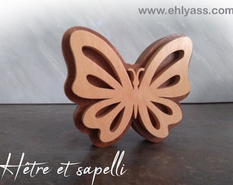 Two-wood sculpture Butterfly handmade by Ehlyass