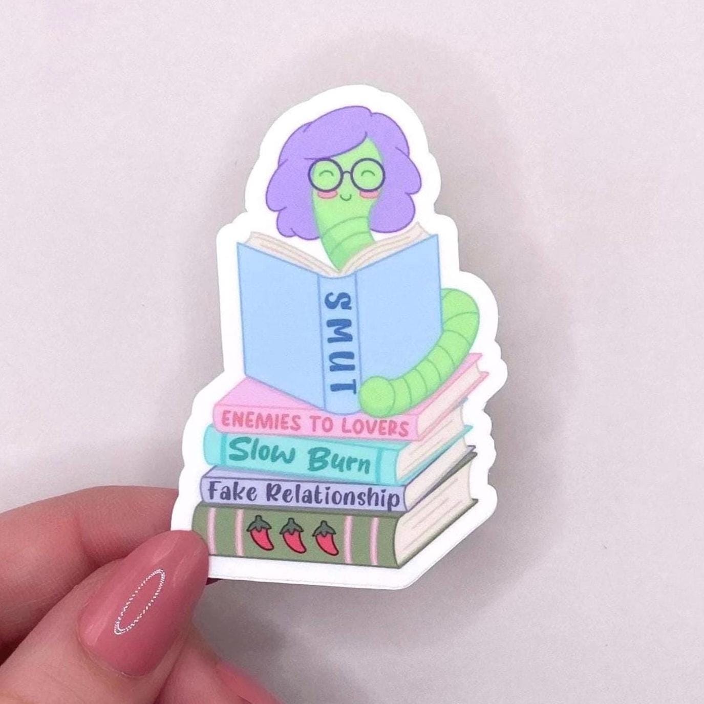 Smut Reader Bookworm Sticker | Romance Book Gift | Bookish Kindle Vinyl Decal