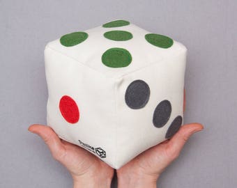 Big Soft D6 Dice | Colorful Plush Dice with size options | Handmade 6 sided Game Dice with color options