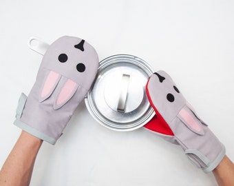 Cute Bunny Oven Mitt | Handmade Rabbit Kitchen Glove