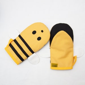 Cute Bumble Bee Oven Mitt Sustainable Honey Bee Kitchen Glove and Pot Holder gift set zdjęcie 4