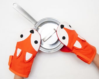 Cute Fox Oven Mitt | Kawaii Animal Head Kitchen Glove