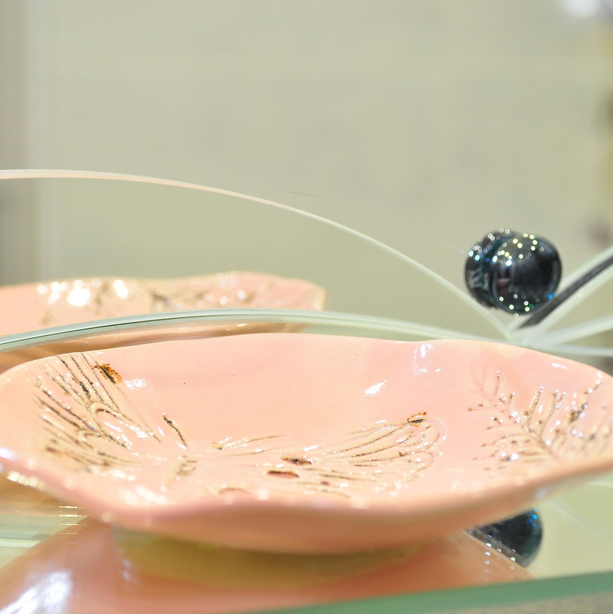 Pink Ceramic soap dish Butterfly print Bathroom accessories Etsy