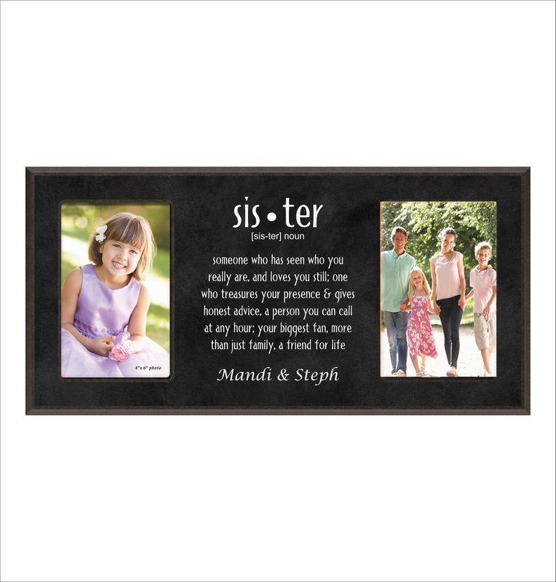 Personalized Sister Photo Frame Double 4 X 6 Frame Etsy