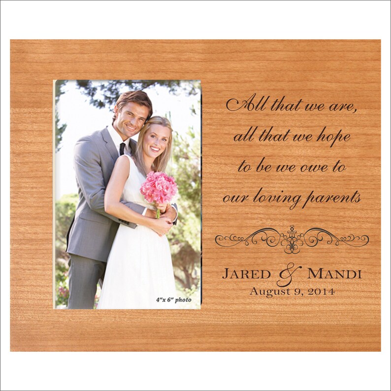 Personalized Parents Frame Parents Wedding Photo Frame Etsy