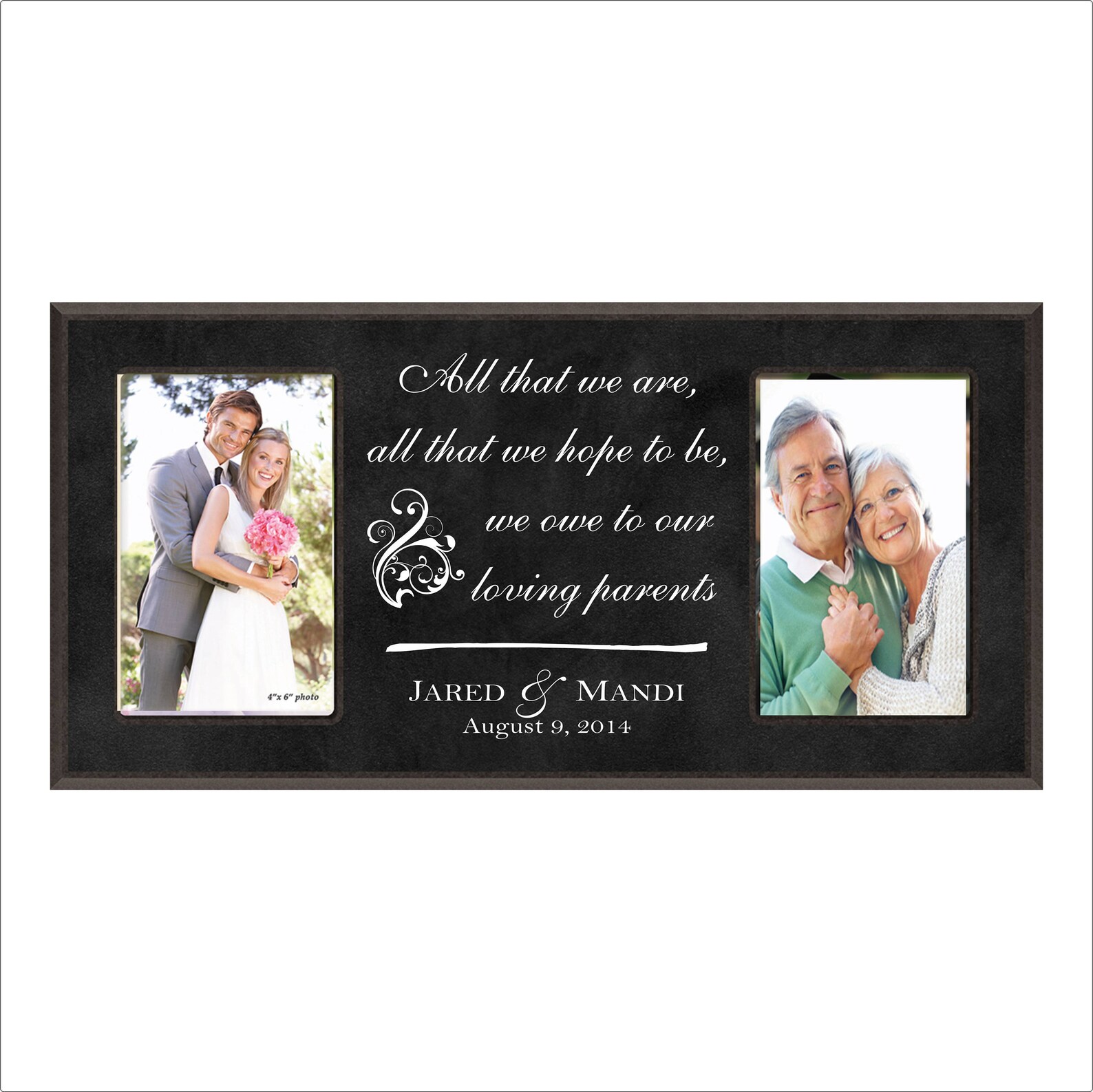 Parents Wedding Frame Personalized Double Frame Holds Two 4 Etsy