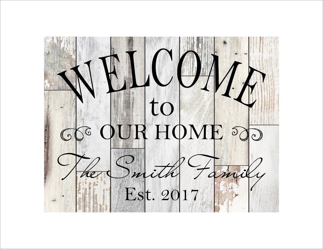 Personalized Family Plaque, Custom welcome to Our Home, Great Housewarming Gift, Anniversary ...