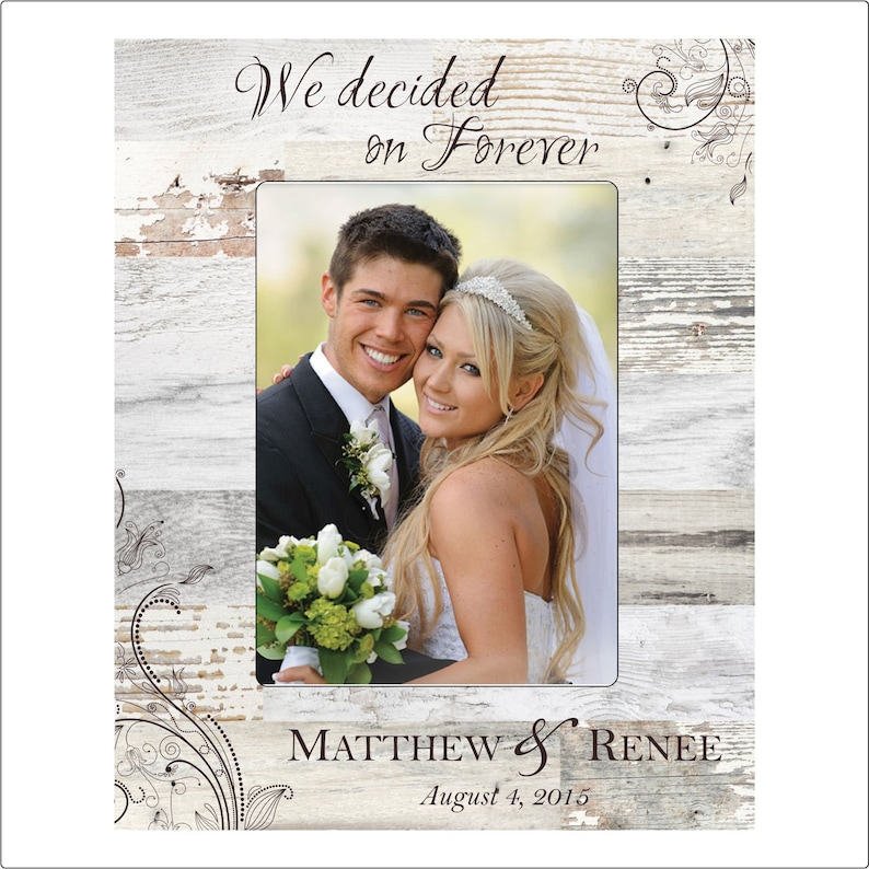 Custom Wedding Frame, Personalized 5 x 7 Photo Frame, Great gift for the Groom and Bride image 1