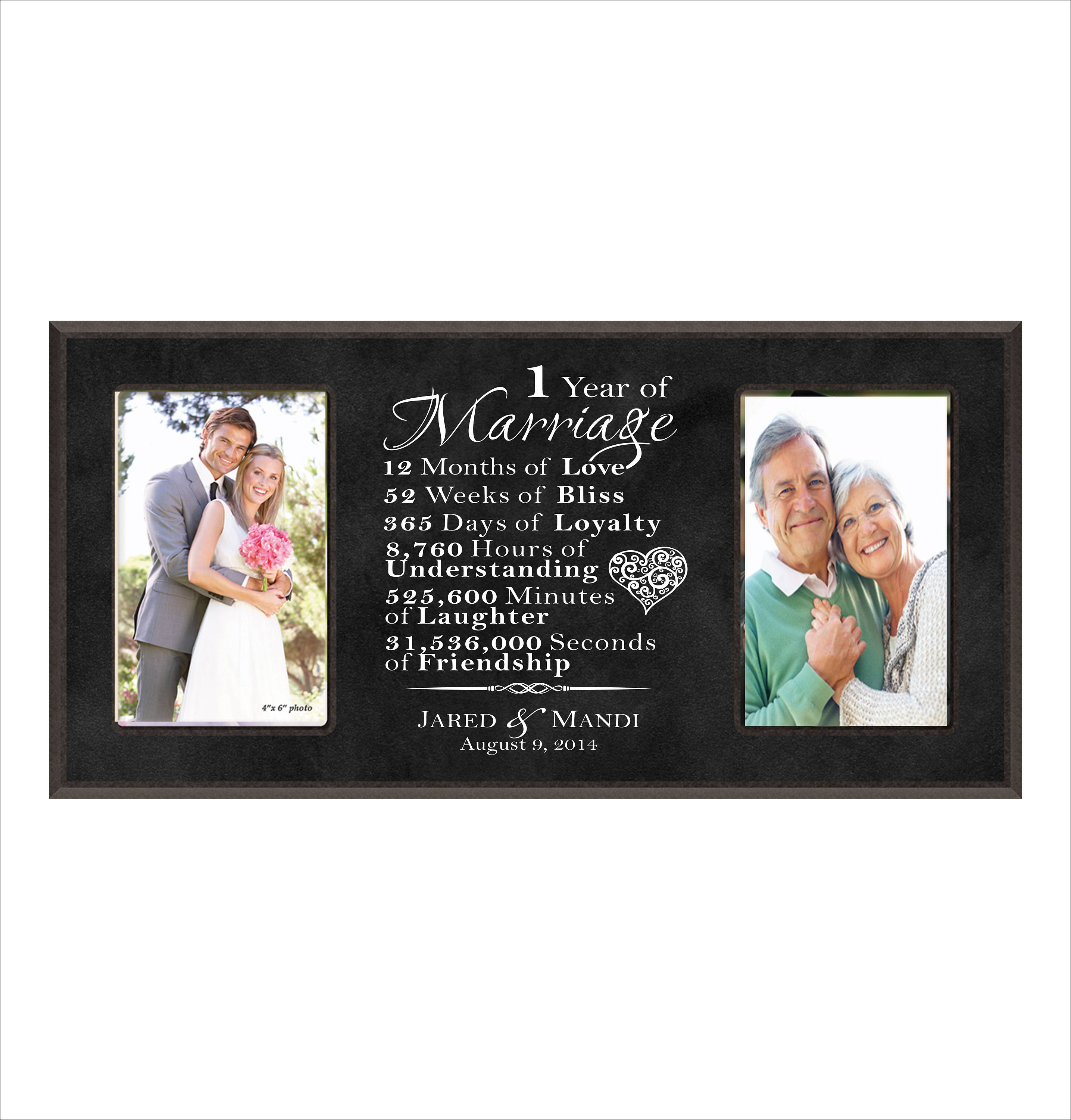 Personalized Anniversary Frame 1st Anniversary 1 Year of Etsy