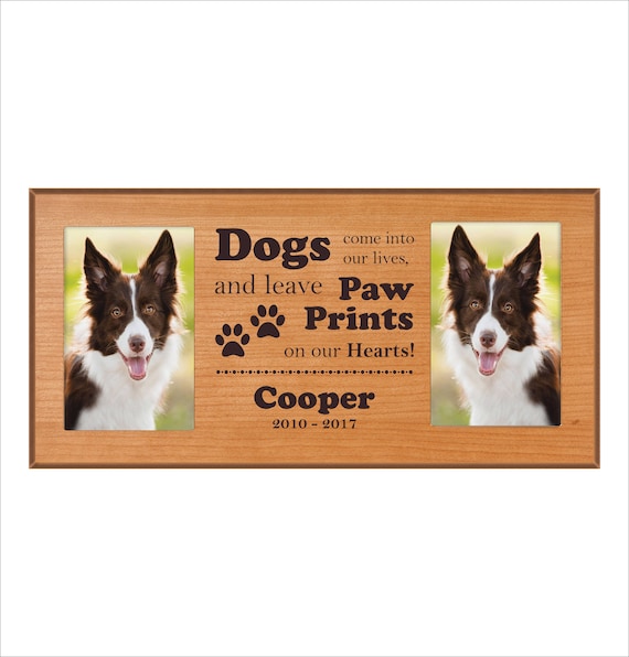 Custom Dog Photo Frame Dogs Come Into Our Lives And Leave Footprints On Hearts In Memory 4 X 6 Picture Double