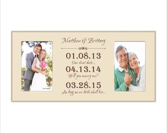 Special Dates Frame, Personalized Wedding, Anniversary Photo Frame, Great Wedding or Anniversary Gift! Couples Gift