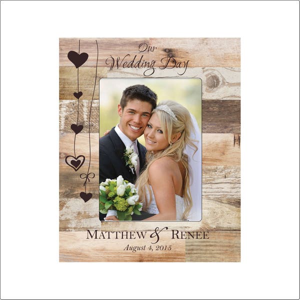 Personalized Wedding Frame, Wedding Photo Frame, 5 x 7 Picture Frame, Our Wedding Day, Great Wedding Gift, Gift for the Couple