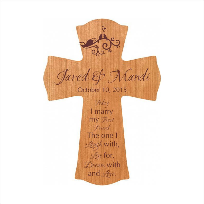 Personalized Wedding Cross Wedding Gift today I Marry Etsy