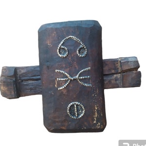 old antique berber door lock skeleton key decorated with amazigh letters tifinagh en metal