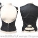 Black Leather-look Underbust Zipped Waistcoat Handmade Gothic Rock Burlesque Size 12