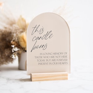 In Loving Memory Table Sign | In Memory Wedding Sign | Modern Script Acrylic Wedding Sign | Hashtag Signs | Wedding TableTop Signs
