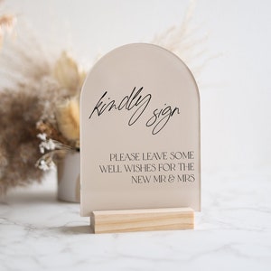 Guestbook Table Sign | Please Sign Our Guestbook Sign | Modern Acrylic Guestbook | Guestbook Signs | Wedding TableTop Signs