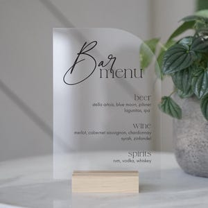 Bar Menu Sign | Personalized Drinks | Custom Acrylic Bar Menu | Wedding TableTop Signs Bar Signs Drink Menu Lets Drink