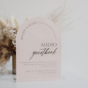 Audio Guestbook Sign Leave a Message After the Tone Telephone Guestbook Sign Modern Acrylic Guestbook Guestbook Signs Wedding Audio image 1