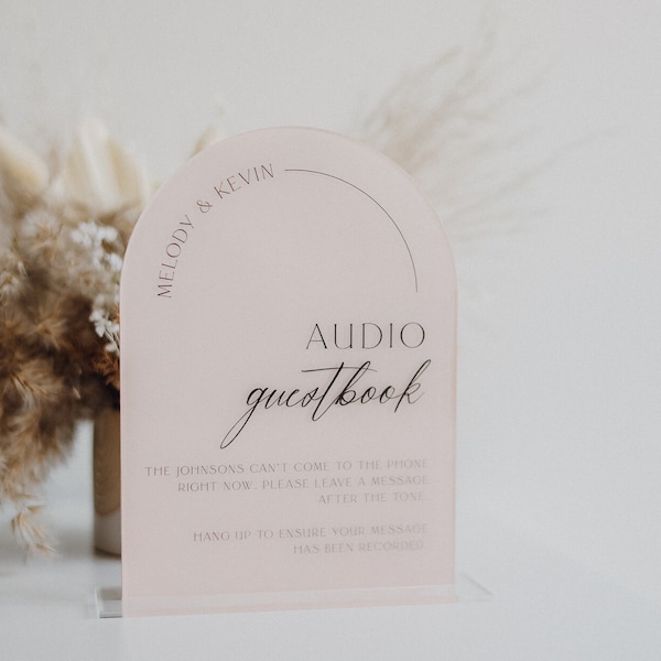 Audio Guestbook Sign | Leave a Message After the Tone Telephone Guestbook Sign | Modern Acrylic Guestbook | Guestbook Signs | Wedding Audio