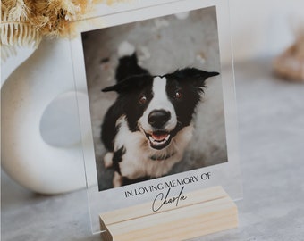 Personalized In Loving Memory Pet Sign Acrylic Plaque | Photo On Acrylic Christmas Gift | Standing Acrylic Photo Gift Ideas | Memorial Sign