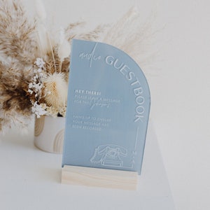 Audio Guestbook Sign with Initials | Leave a Message Telephone Guestbook Sign | Modern Acrylic Guestbook | Guestbook Signs | Wedding Audio