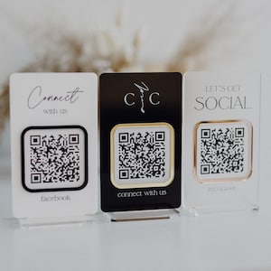 QR Code Sign Mini Stocking Stuffer - Scan to Pay Sign - Social Media Sign - QR Code Sign Custom 5"x3" - Custom Sign Christmas Gift