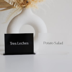 Acrylic Food Signs - Wedding Food Signs, Buffet - Food Tag signs - Event signs Food Labels