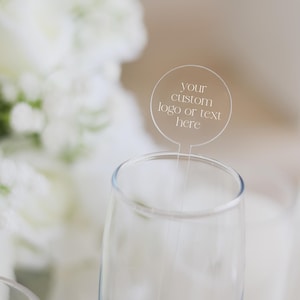 Custom Logo Or Text Drink Stirrers - Wedding Cocktail Stir Sticks Initials Couples Name Custom text - Drink Stirrers - Drink Tags Last Name
