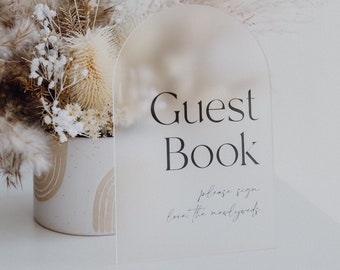 Guestbook Table Sign | Please Sign Our Guestbook Sign | Modern Acrylic Guestbook | Guestbook Signs | Wedding TableTop Signs | Newlyweds