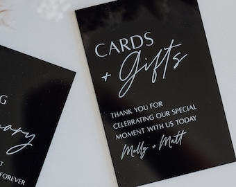 Cards & Gifts Table Sign | Gift and Cards Sign | Modern Script Acrylic Wedding Sign | Favors Signs | Wedding TableTop Signs