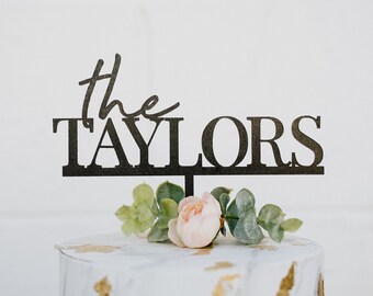 Last Name Wedding Cake Topper | 6" Custom Last Name Topper | Wedding Script Cake Topper | Modern Wedding Topper | Personalized Name Topper