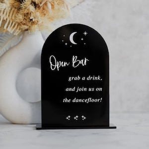 Open Bar Sign | Drinks are On Us Sign | Custom Acrylic Bar Menu | Wedding TableTop Signs Bar Signs Drink Menu