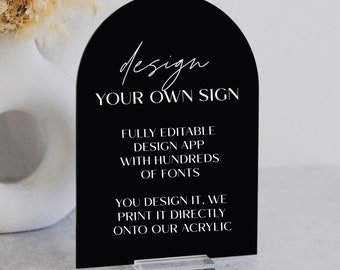 Custom Half Arch Text Acrylic Sign Small Acrylic Business Signs Signage ...