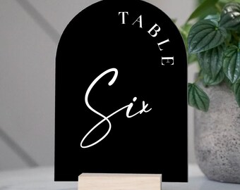 Acrylic Table Number Signs, Luxe Wedding Table Numbers, Modern Minimalist Reception Table Decor, Acrylic Wedding Signs