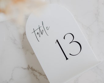 Luxe Acrylic Arch  Table Numbers - Wedding Table Numbers - Wedding Table Numbers Acrylic - Luxe Modern Wedding