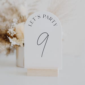 Let&#39;s Party Numeric Arch Acrylic Table Numbers - Wedding Table Numbers - Wedding Table Numbers Acrylic - Luxe Modern Wedding