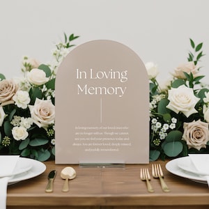 In Loving Memory Acrylic Sign, Wedding Memorial Sign, Remembrance Table Sign, Wedding Tribute Sign, Modern Minimalist Decor