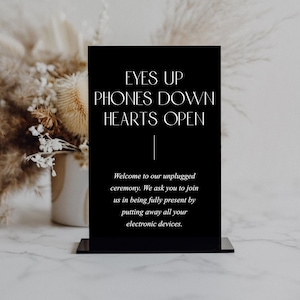 Unplugged Ceremony Table Sign | Ceremony Sign | Modern Script Acrylic Wedding Sign | Unplugged Ceremony Signs | No Cell Phone Sign