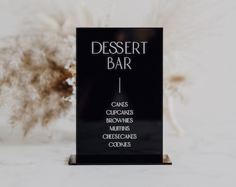 Dessert Table Sign | Sweets Wedding Sign | Modern Script Acrylic Wedding Sign | Dessert Signs | Wedding TableTop Signs