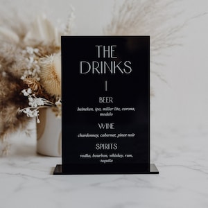 Drink Menu Sign | Minimalist Acrylic Menu Arch Sign | Wedding Menu | Restaurant Menu Sign | Customizable Wedding Menu Sign for Tables