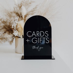 Cards & Gifts Arch Table Sign | Gift and Cards Sign | Modern Script Acrylic Wedding Sign | Favors Signs | Wedding TableTop Signs